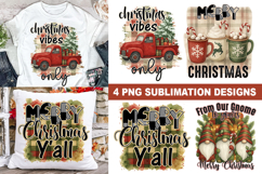 Christmas Sublimation PNG Set - 4 Holiday Designs Product Image 1