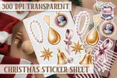 Christmas Watercolor Sticker Sheet Winter Cute Holiday PNG Product Image 1