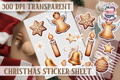 Christmas Watercolor Sticker Sheet Winter Cute Holiday PNG Product Image 1