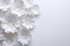 White Paper Flowers Background Wallpaper Product Image 1