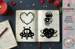 Themed Valentine&#039;s Day Elements. Space SVG Product Image 1