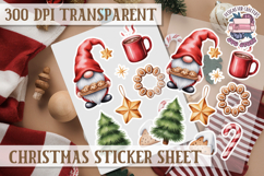 Christmas Watercolor Sticker Sheet Winter Cute Holiday PNG Product Image 1