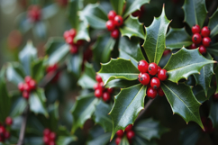 Red Berries and Leaves Background Wallpaper Product Image 1