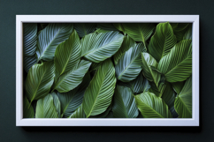 Leaves Frame with Green Background Wallpaper Product Image 1