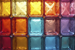 Multicolored Glass Blocks Background Wallpaper Product Image 1