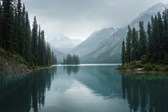 Forest Lake Background Wallpaper Product Image 1