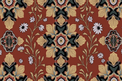 Persian Oriental Style Floral Pattern Background Wallpaper Product Image 1