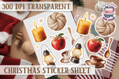 Christmas Watercolor Sticker Sheet Winter Cute Holiday PNG Product Image 1