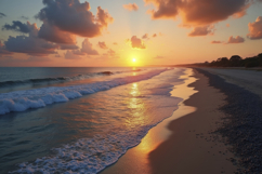 Coastal Beach Landscape Background Wallpaper Product Image 1