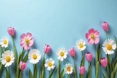 Pink and White Flowers Background Wallpaper Product Image 1