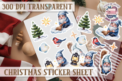 Christmas Watercolor Sticker Sheet Winter Cute Holiday PNG Product Image 1