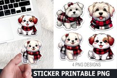 Christmas Dog Sticker Printable | Christmas High Quality PNG Product Image 1