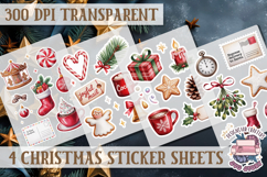 Christmas Watercolor Sticker Sheet Winter 4 PNG Product Image 1