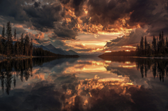 Sunset Over lake Background Product Image 1