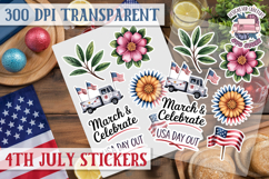 4th July sticker sheet USA Scrapbook PNG Independent Day Product Image 1