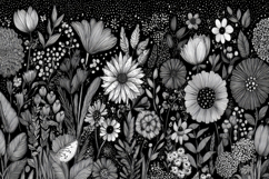Black And White Wild Flower Background Product Image 1