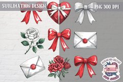 St Valentine’s Coquette Bow PNG Holidays Funny Watercolor Product Image 1