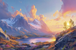 Nature Mountains Background Wallpaper Product Image 1