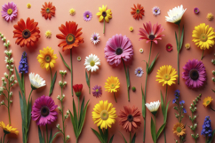 Various Colorful Flowers Background Wallpaper Product Image 1