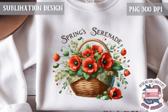 Spring Flower Poppy Sublimation Design PNG Garden Quote Product Image 1