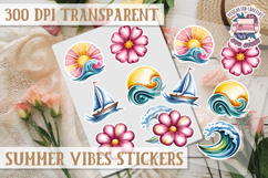 Summer sticker sheet Scrapbook PNG Flowers Vibe Fruits Product Image 1