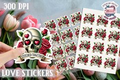 Love sticker Sheet Valentine Day Lovers Gothic Skull PNG Product Image 1