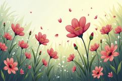 Red Flower Field Background Product Image 1