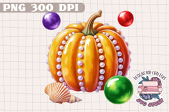 Autumn Pumpkin Sublimation design Fall Decorative Color PNG Product Image 1