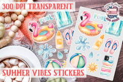 Summer Vibes sticker sheet Summer Scrapbook PNG Product Image 1