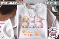 Cute Bunnies Spring Sublimation Design PNG Easter Hoop bunny Product Image 1
