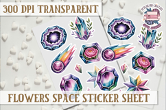 Flowers Spice sticker sheet Planets Scrapbook PNG Stars Product Image 1