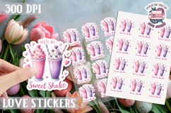 Love sticker Sheet Valentine Day Lovers Funny Sweets PNG Product Image 1