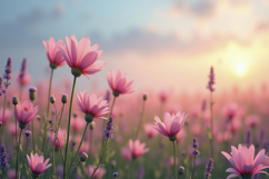 Pink Flower Field background Product Image 1