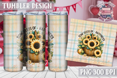 Sublimation Tumbler WRAP Vintage Quote Farm Sunflowers Product Image 1