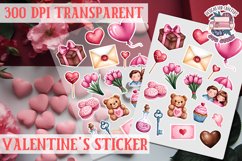 Love sticker Sheet Valentine Day Lovers Funny Heart PNG Product Image 1