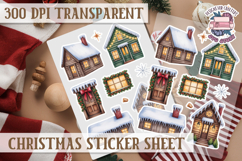 Christmas Sticker Sheet Watercolor Winter Holiday PNG Product Image 1