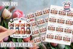 Love sticker Sheet Valentine Day Cute Animals Quote PNG Product Image 1