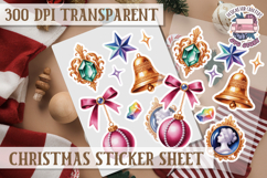 Christmas Watercolor Sticker Sheet Winter Cute Holiday PNG Product Image 1