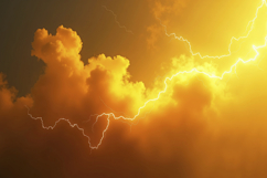 Yellow Lightning Storm Clouds Background Wallpaper Product Image 1