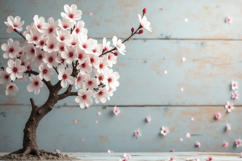 Cherry Blossom Flowers Background Wallpaper Product Image 1