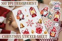 Christmas Watercolor Sticker Sheet Winter Cute Holiday PNG Product Image 1