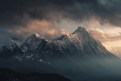 Snow Capped Mountain Range Background Wallpaper Product Image 1