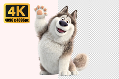 Waving Husky Transparent PNG Product Image 1