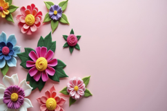 Handcrafted Felt Flowers Background Wallpaper Product Image 1