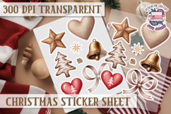 Christmas Watercolor Sticker Sheet Winter Cute Holiday PNG Product Image 1