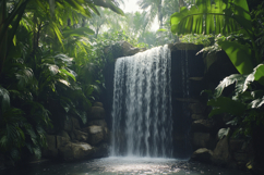 Tropical Waterfall Background Wallpaper Product Image 1