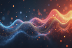 Abstract Glowing Particle Waves Background Wallpaper Product Image 1