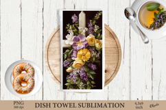 Watercolor Easter Cross Dish Towel Sublimation PNG Product Image 1