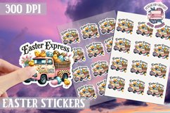 Easter Leopard Print Bow sticker Cute Coquette Bunny PNG Product Image 1