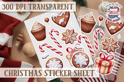 Christmas Sticker Sheet Watercolor Winter Holiday PNG Product Image 1